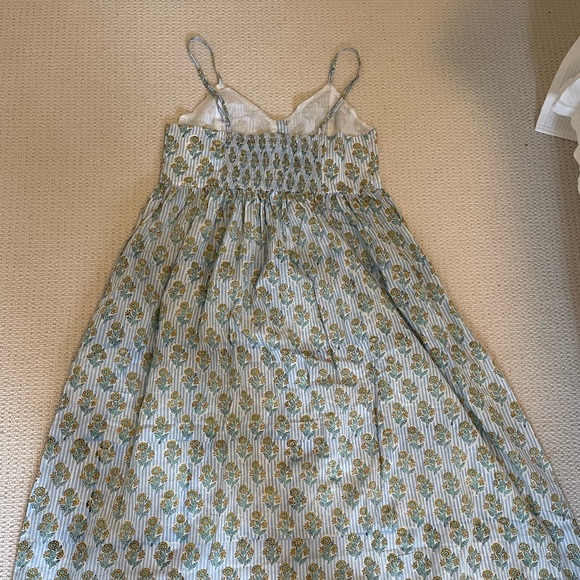 Cotton block print dress sundress nightgown handmade in India, like anokhi - Picture 7 of 8